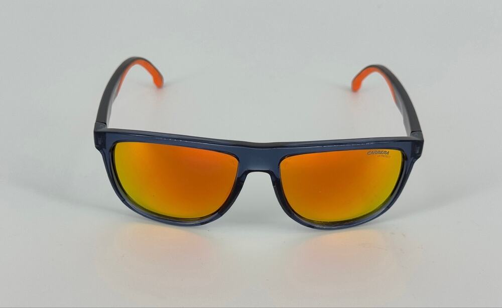 Carrera 8059/S 0RTC UZ Men’s Sunglasses Blue Orange Mirror 58mm NWT